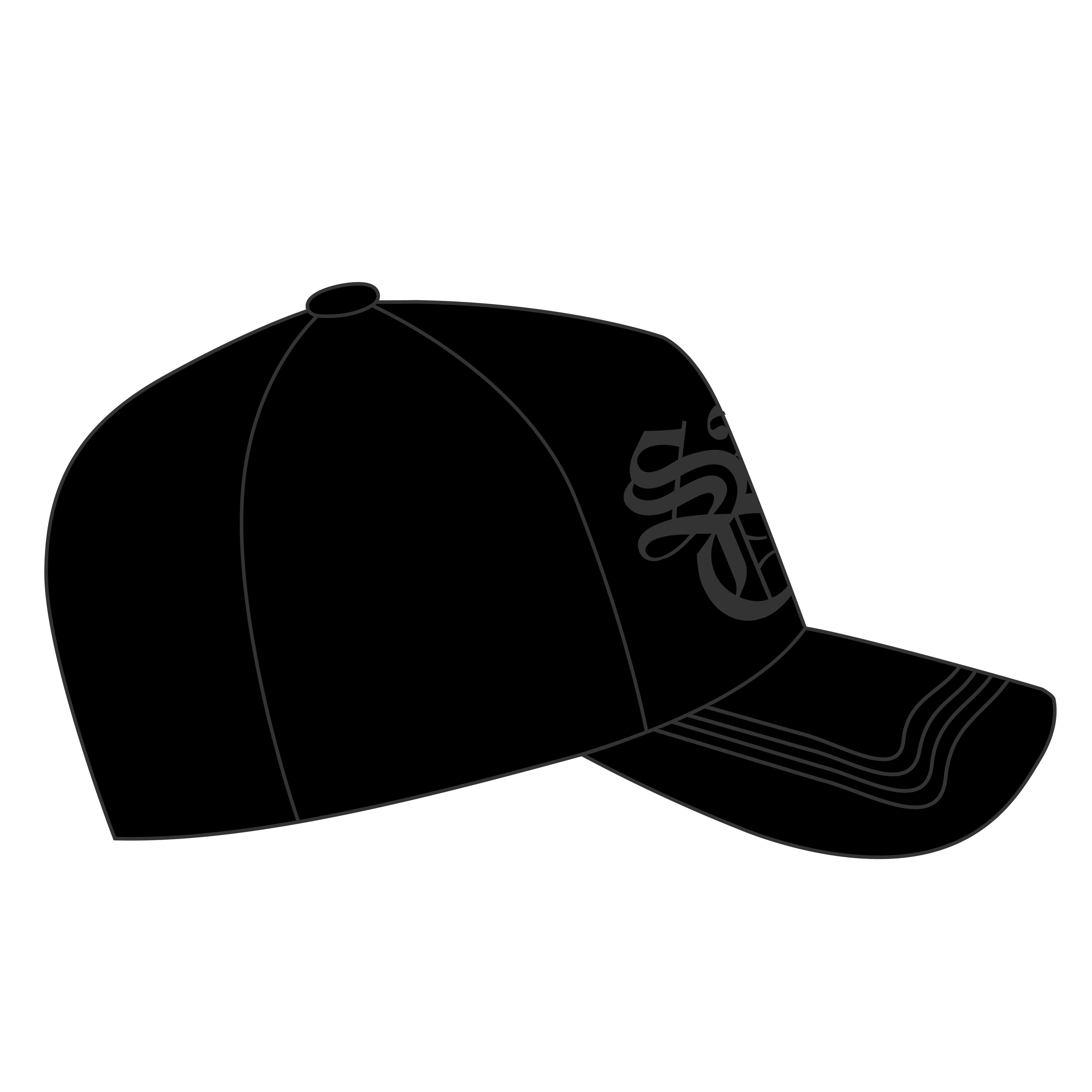 BLK SUEDE BRIM HAT